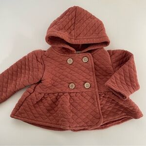 Rabbit + Bear Organic Cotton Peplum Coat Jacket Baby Girl Size 0-3 Months